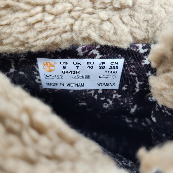 Timberland Earthkeepers Shearling Fold Down Lace Up Wedge Boots Size 9 - Picture 3 of 5